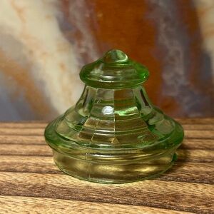Uranium Glass Trinket Jar Lid